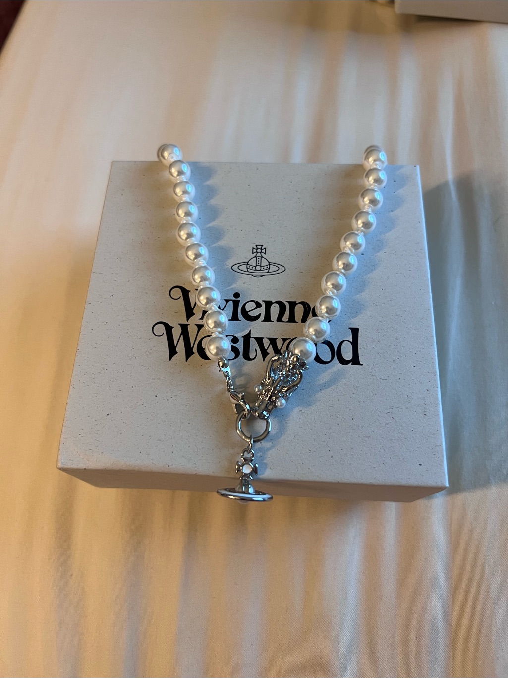 Vivienne Westwood Dragon Hand-Knotted Pearl Strand Fastened Orb Necklace